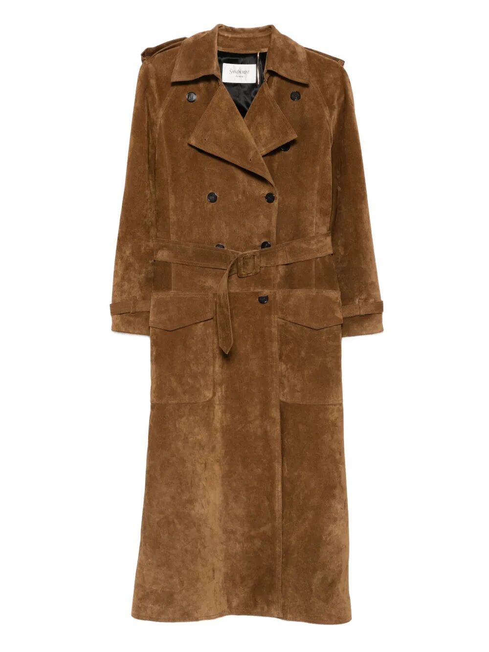 SAINT LAURENT Suede Trench Jacket - Size 38
