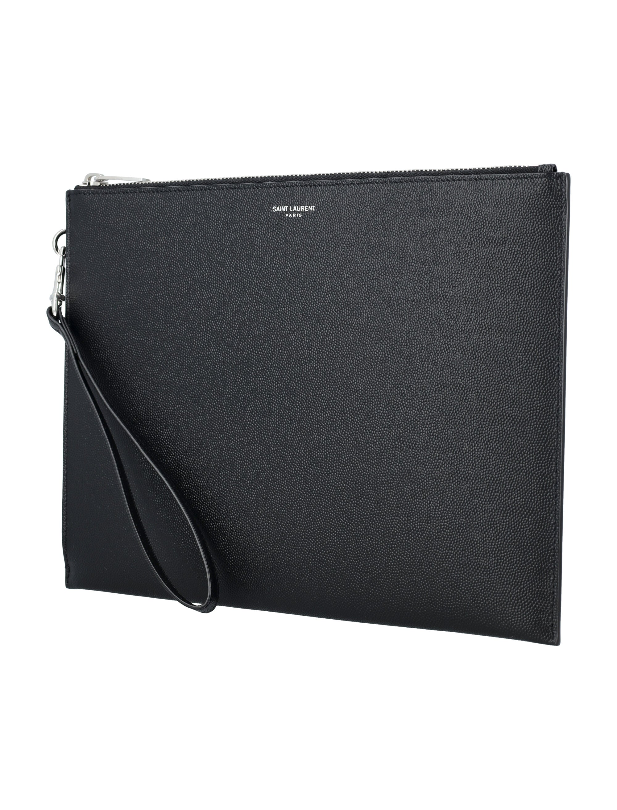 SAINT LAURENT Tablet Holder in Grain Leather