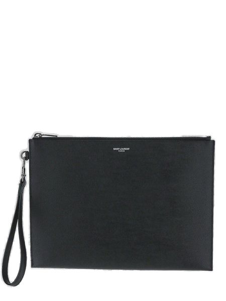 SAINT LAURENT Tablet Holder in Grain Leather