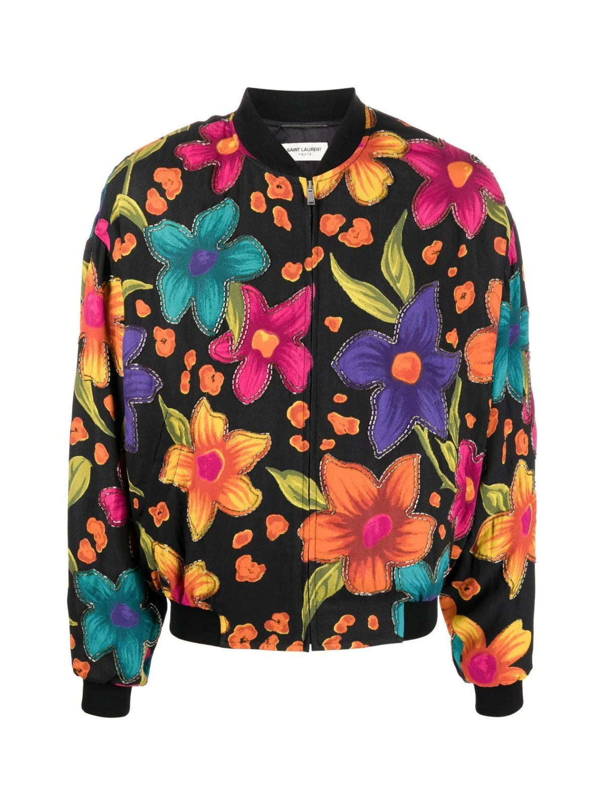 SAINT LAURENT Teddy Fleurs Crepe Mini Jacket for Men