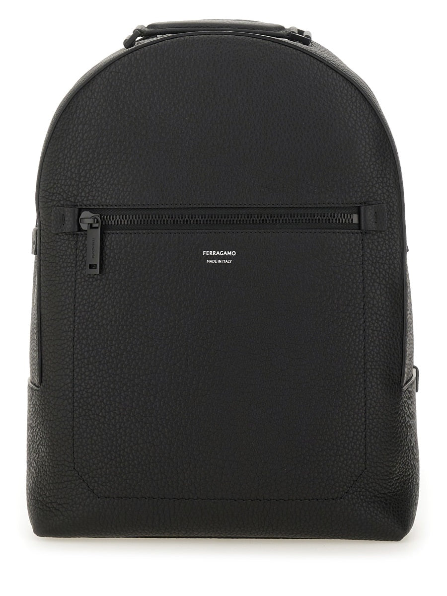 Ferragamo Premium 100% Leather Backpack for Men - FW25 Collection