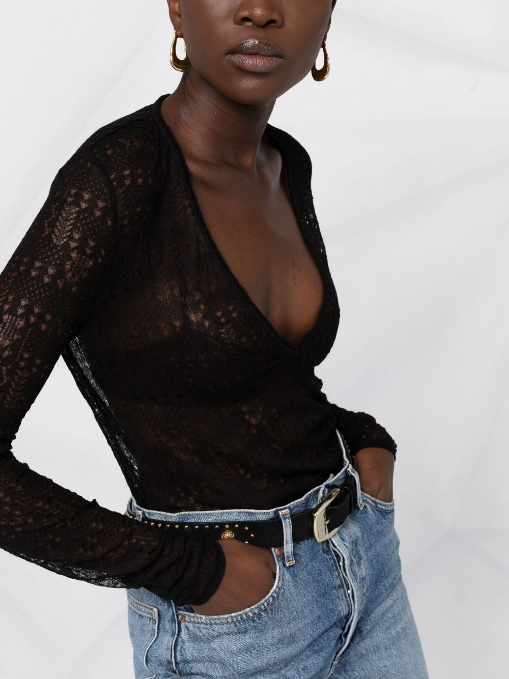 SAINT LAURENT Loose Knit Pullover Sweater for Women