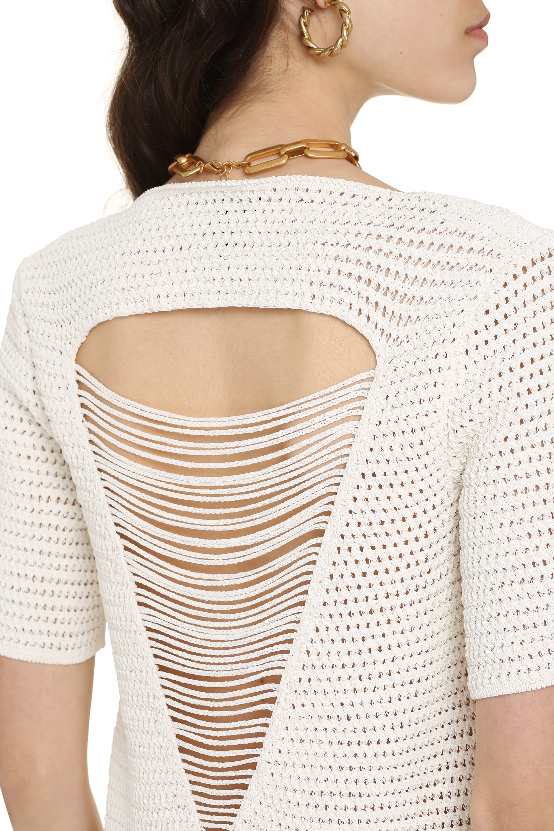 BOTTEGA VENETA Lace-Effect Knit Mini Dress