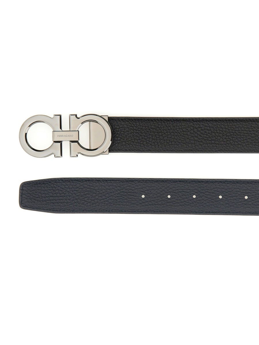Ferragamo Reversible Gancini Hook Belt - 3.5 CM