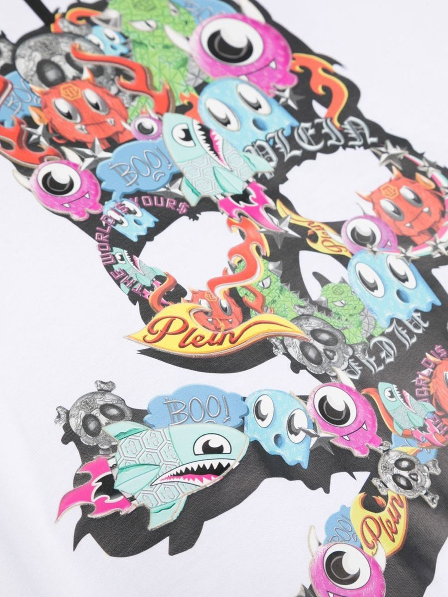 PHILIPP PLEIN Maxi Skull Graphic T-Shirt for Boys