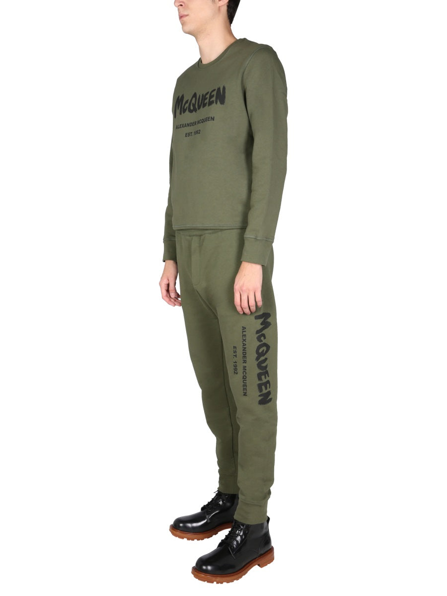 ALEXANDER MCQUEEN Graffiti Logo Jogging Pants for Men