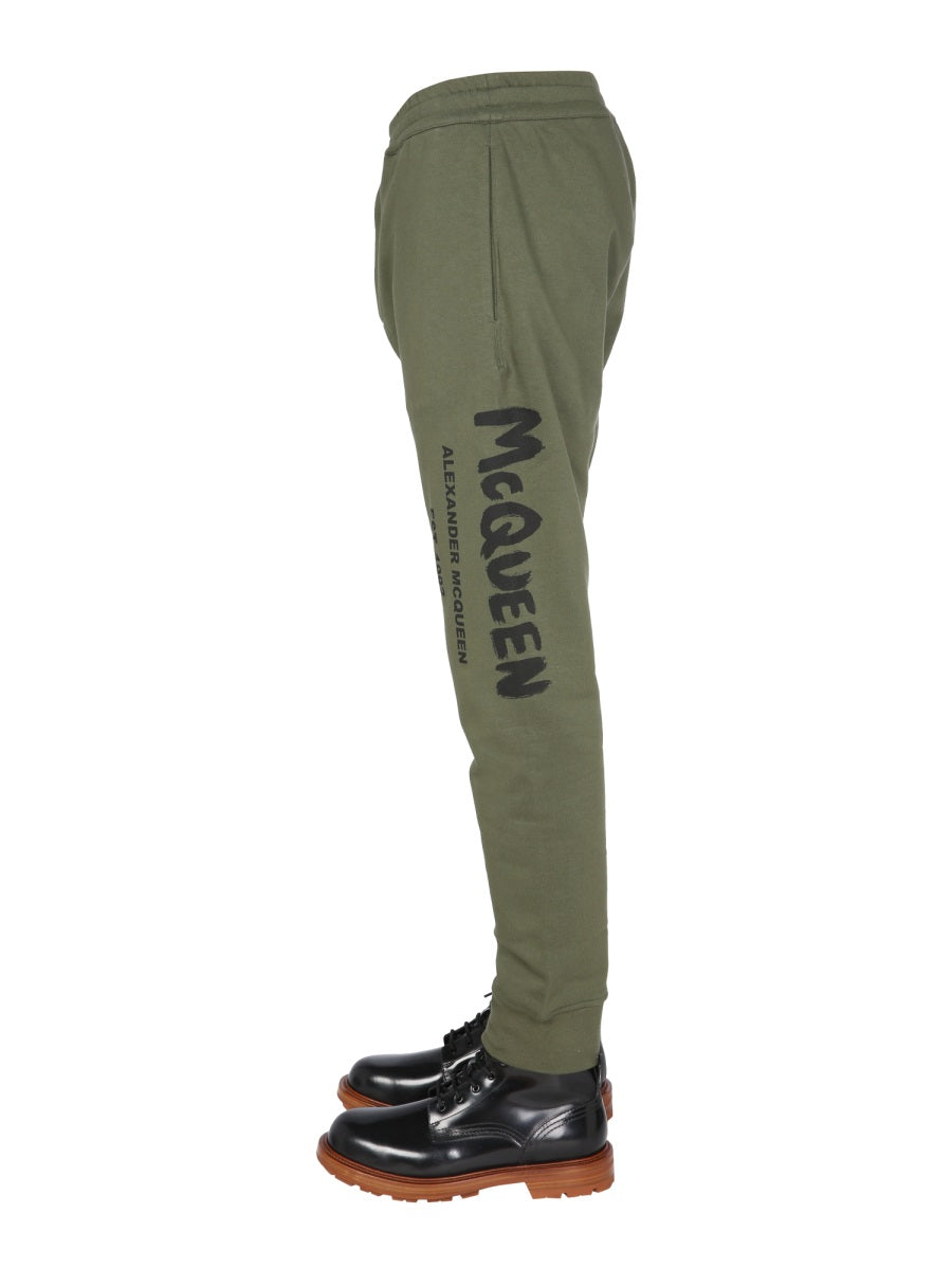 ALEXANDER MCQUEEN Graffiti Logo Jogging Pants for Men