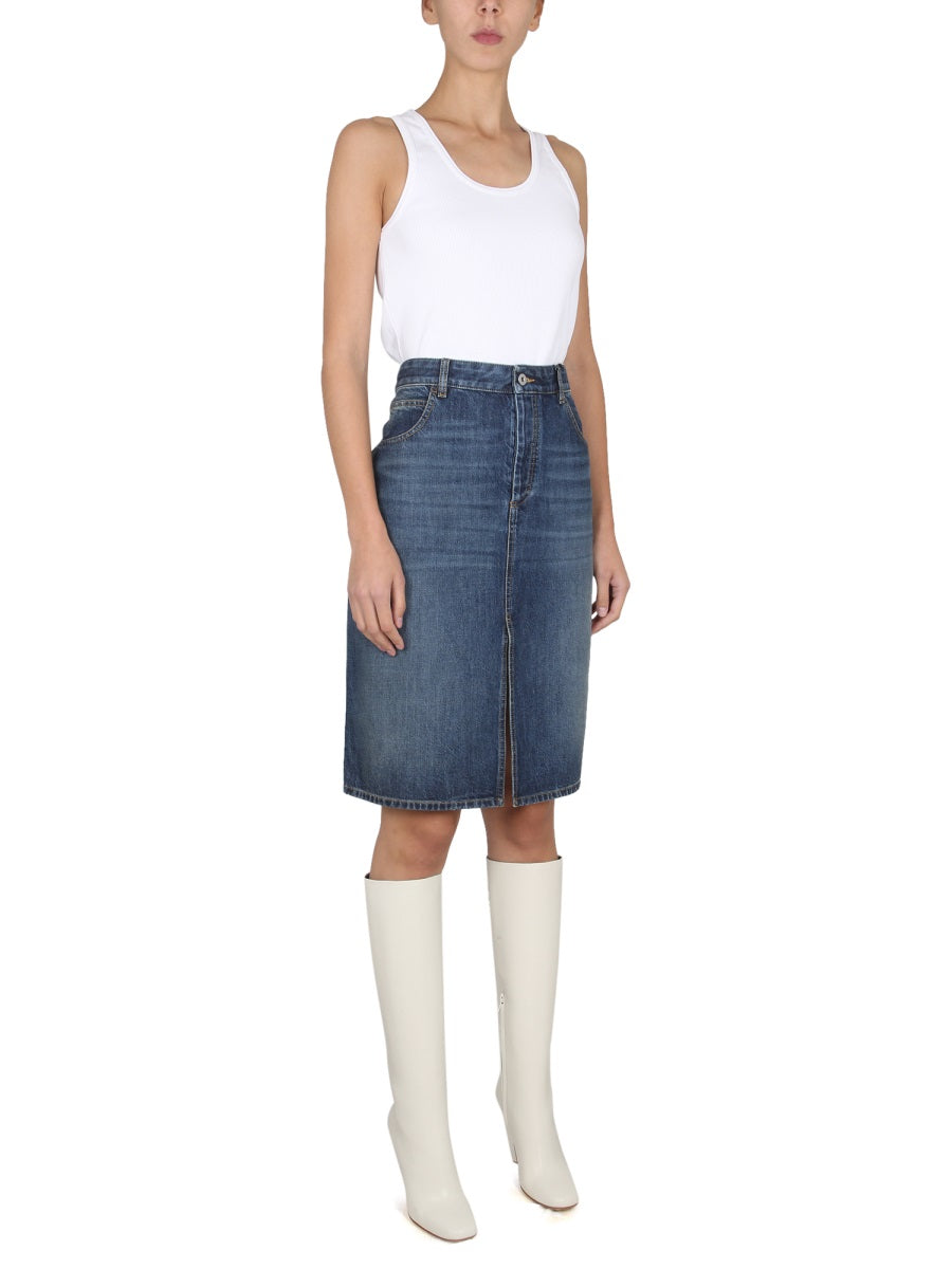 BOTTEGA VENETA Round Neck Ribbed Slim Top for Women