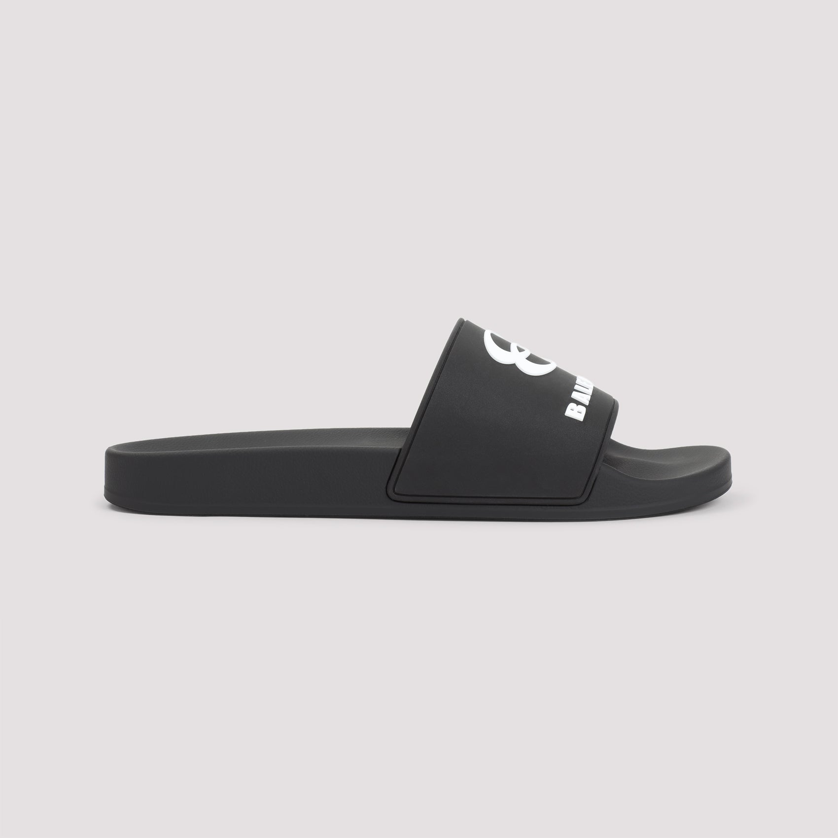 BALENCIAGA Men's Rubber Slide Sandals with Embossed Logo