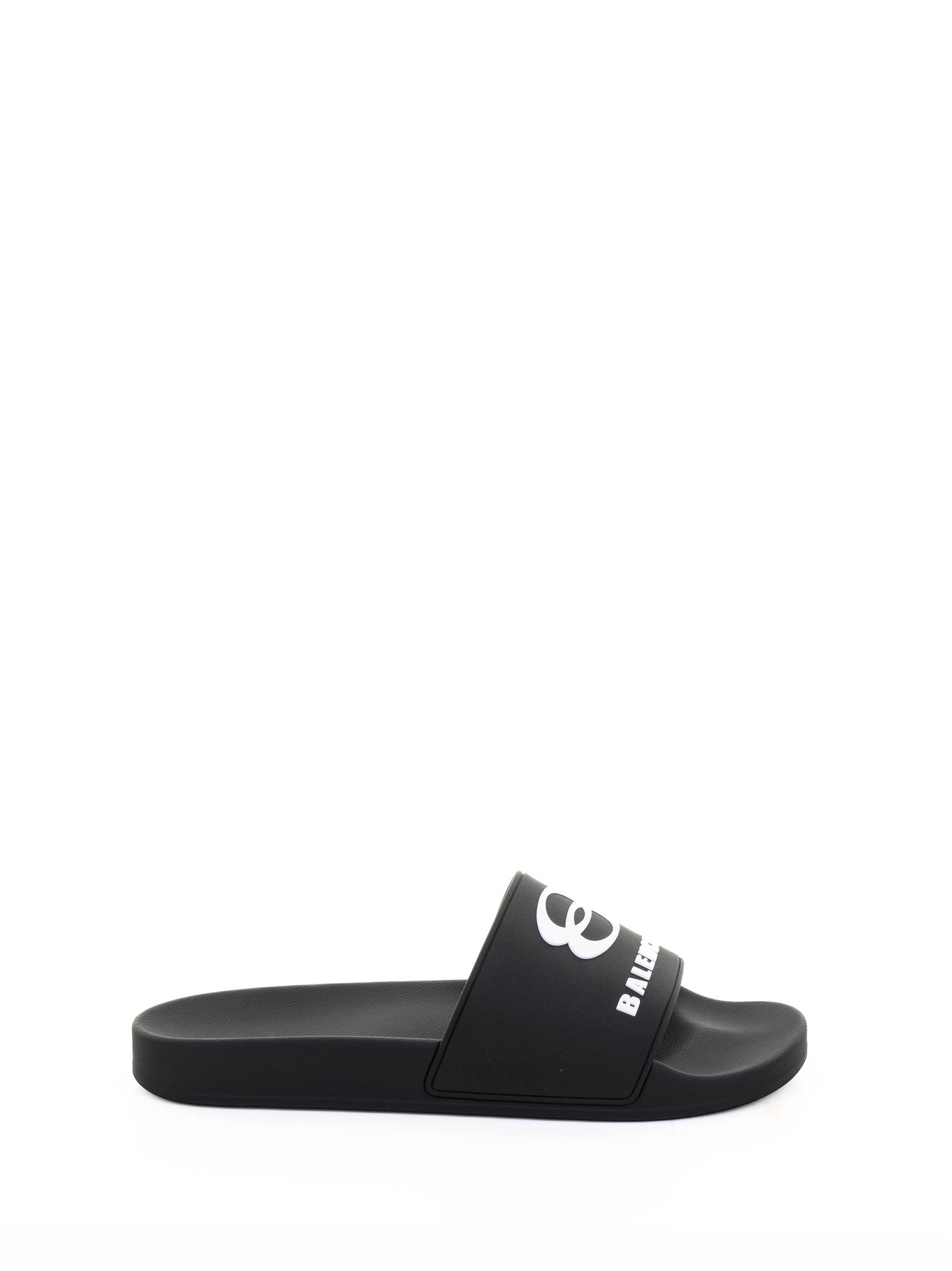 BALENCIAGA Men's Rubber Slide Sandals with Embossed Logo