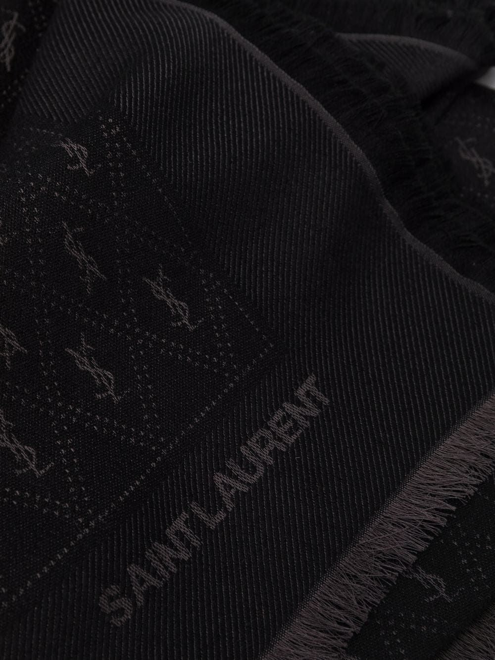 SAINT LAURENT Large Rectangular Scarf with YSL Monogram - 140 x 200 cm