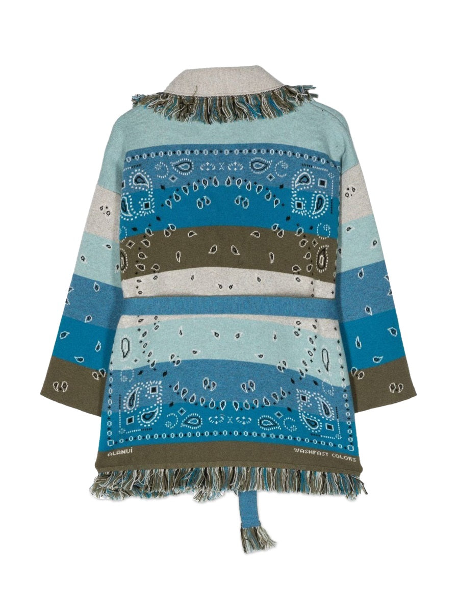 ALANUI Mini Striped Bandana Jacquard Cardigan for Girls