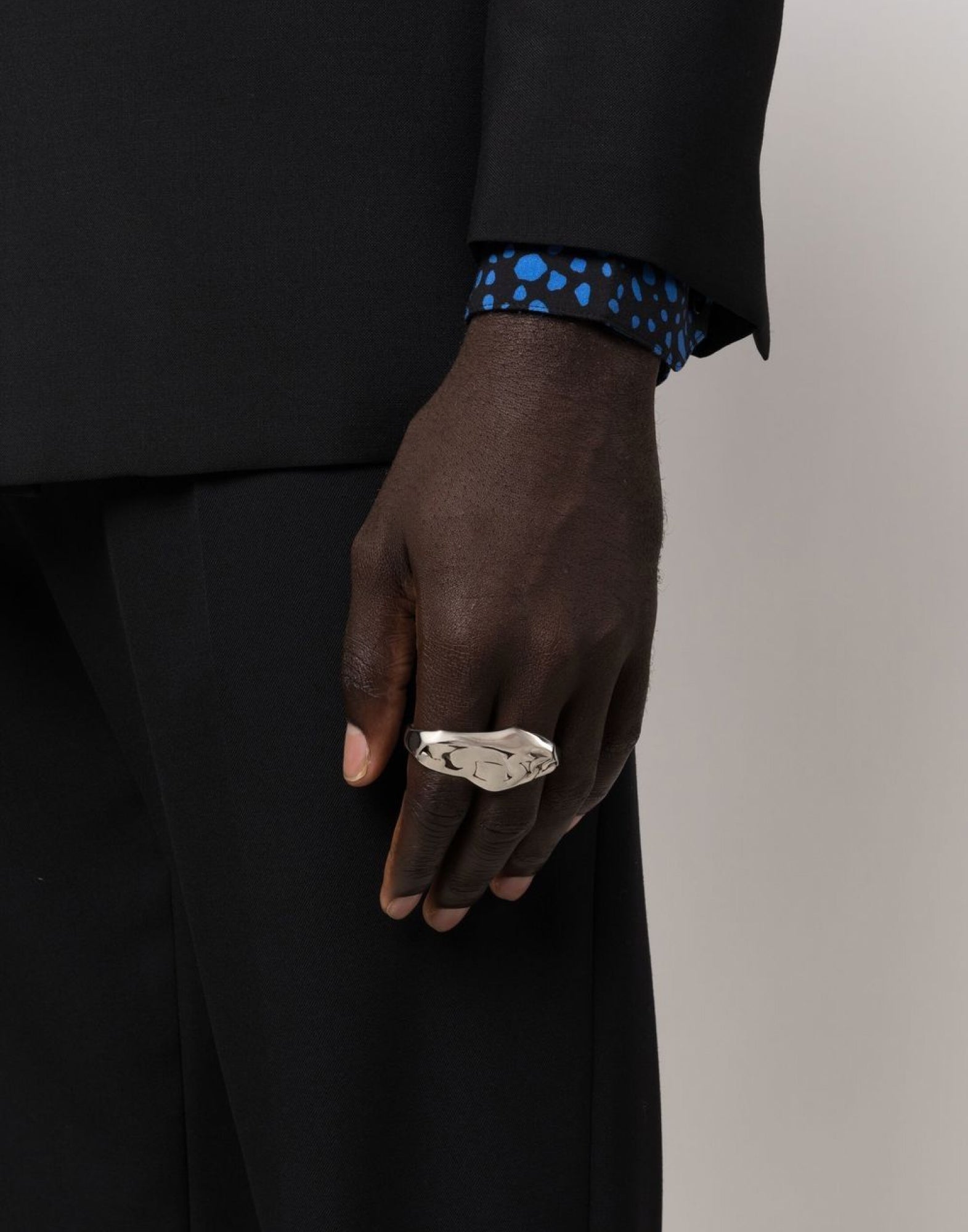 ALEXANDER MCQUEEN Molten Chain Double Ring for Men