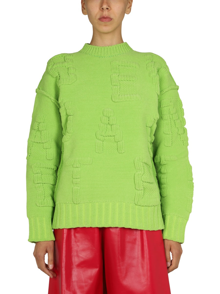BOTTEGA VENETA Chenille Sweater with Allover Embossed Design for Women