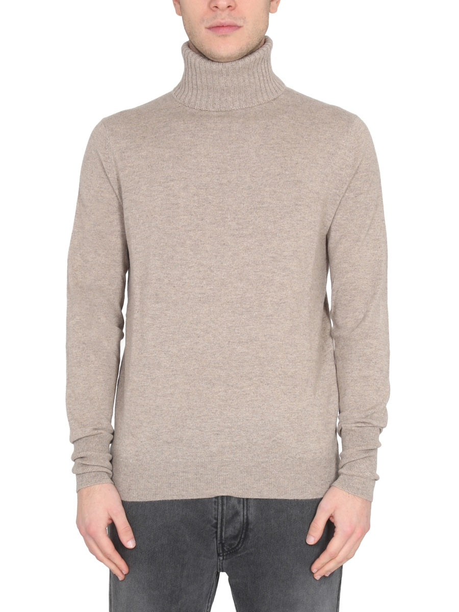 BALLANTYNE Cross-Neck Ribbed Turtleneck Sweater for Men