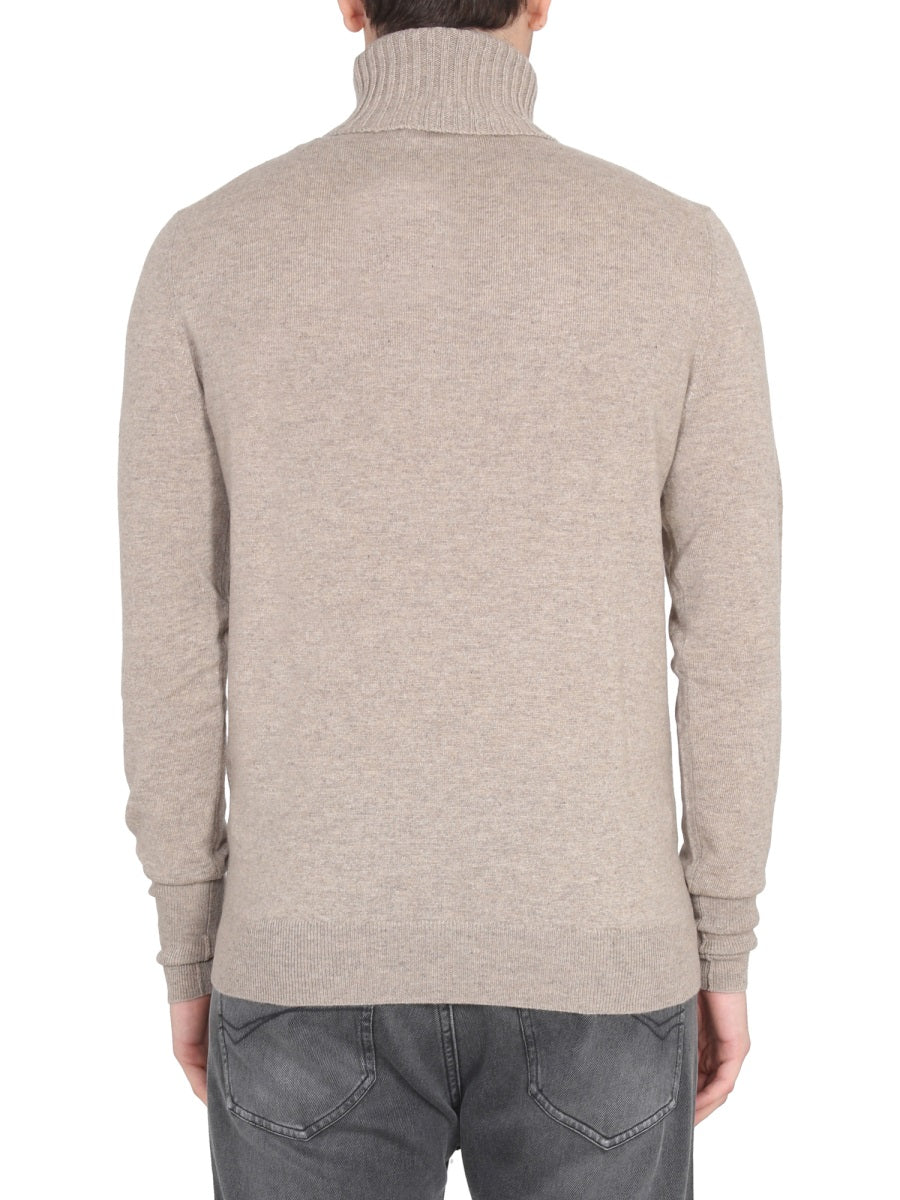 BALLANTYNE Cross-Neck Ribbed Turtleneck Sweater for Men
