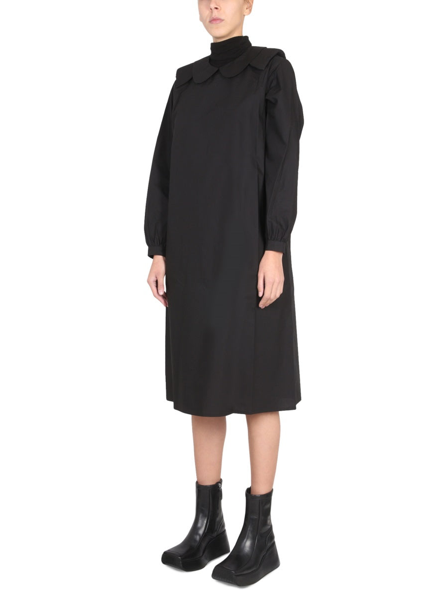 RAF SIMONS Relaxed Fit Midi Shirt Dress with Claudine Collar
