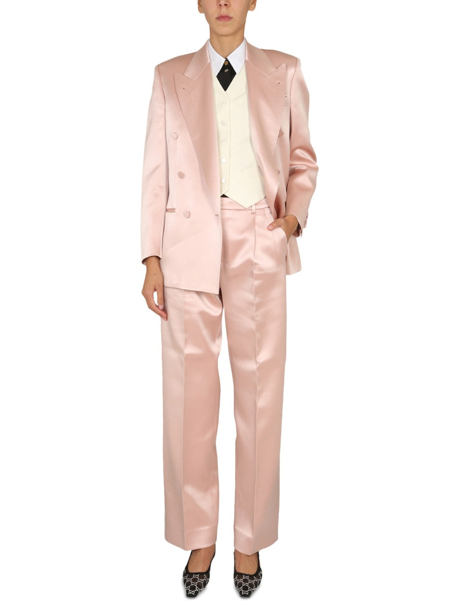 GUCCI Silk Duchesse Button-Up Jacket for Women