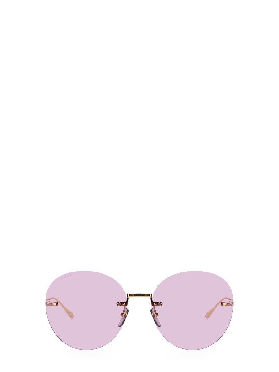 GUCCI Round Frame Sunglasses with Heart-Shaped Pendants
