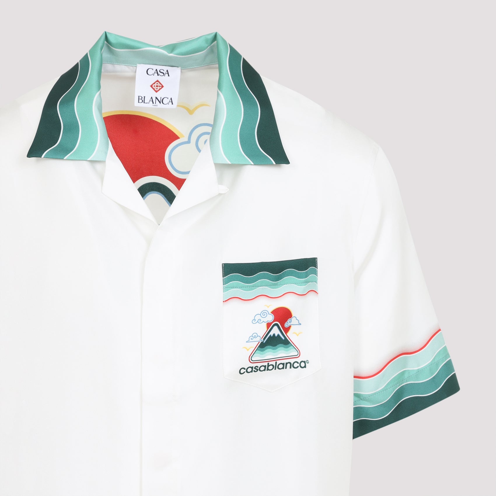 CASABLANCA Cuban Collar Silk Shirt