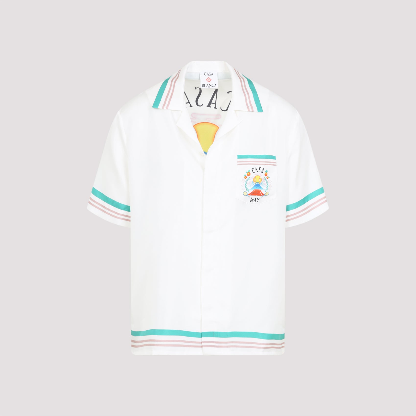 CASABLANCA Cuban Collar Shirt - 100% Silk for Men