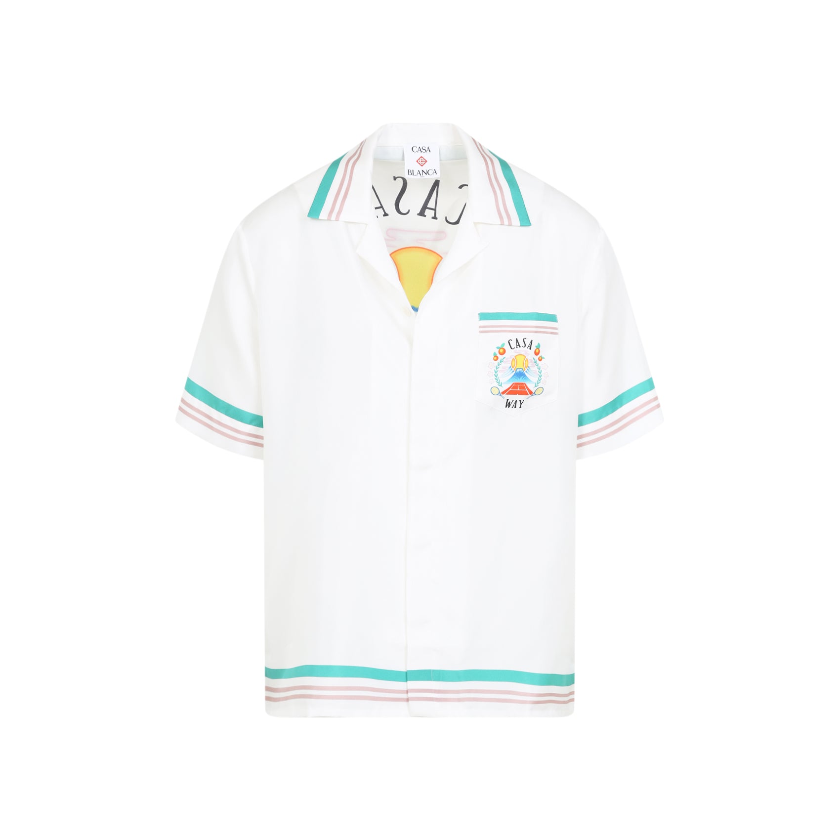 CASABLANCA Cuban Collar Shirt - 100% Silk for Men
