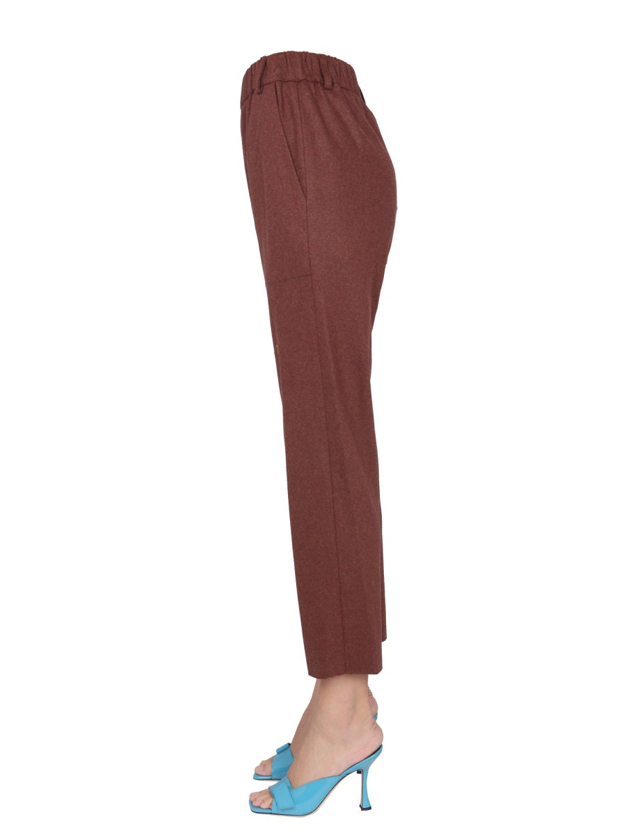 ALYSI Elegant Cigarette Pants with Elastic Waistband
