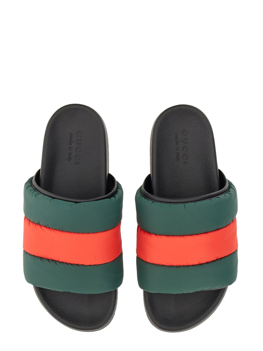 GUCCI Classic Slider Sandal with Web Ribbon