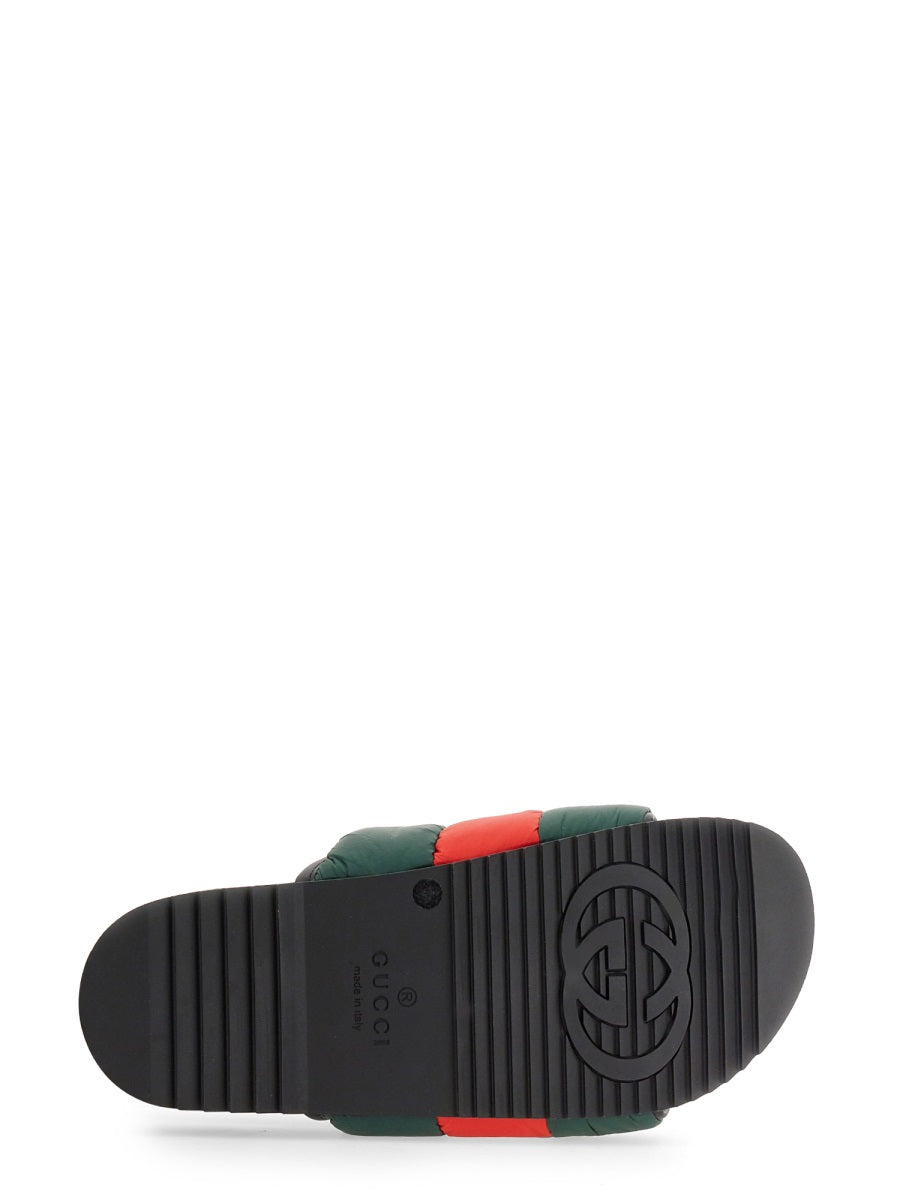 GUCCI Classic Slider Sandal with Web Ribbon