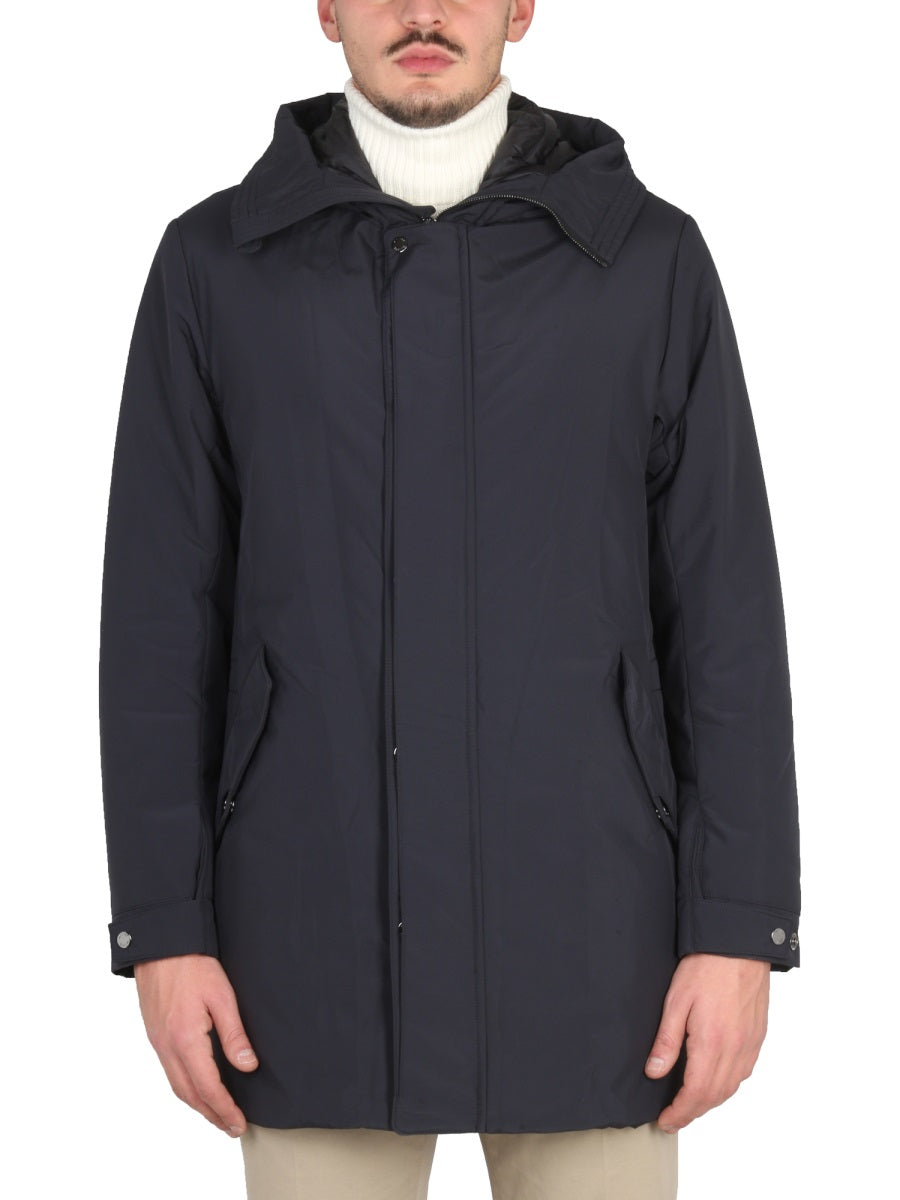 MOORER Men's High Neck Hooded Jacket