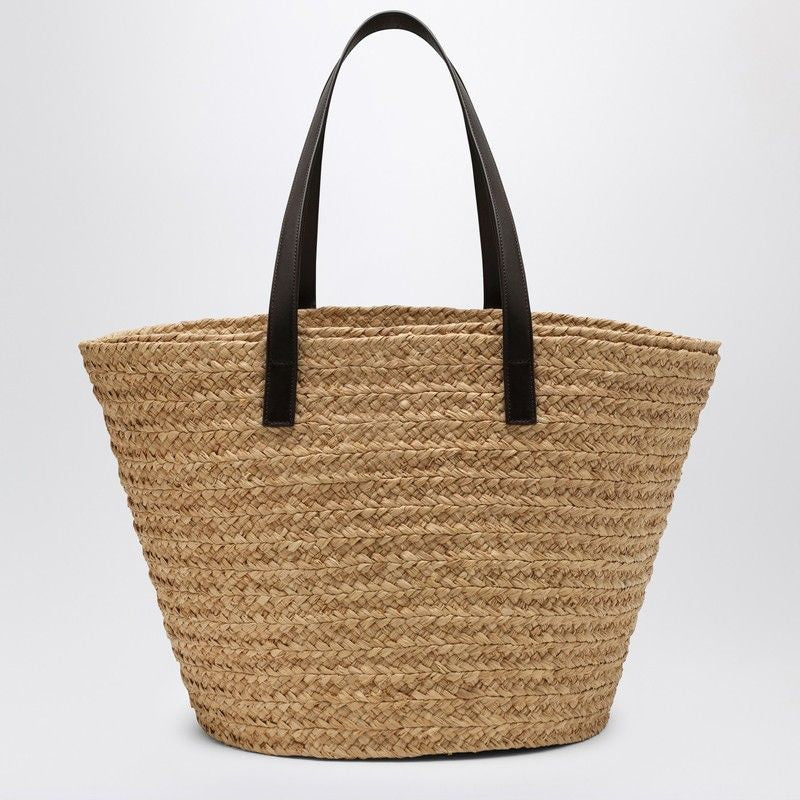 SAINT LAURENT Medium Raffia Tote Handbag