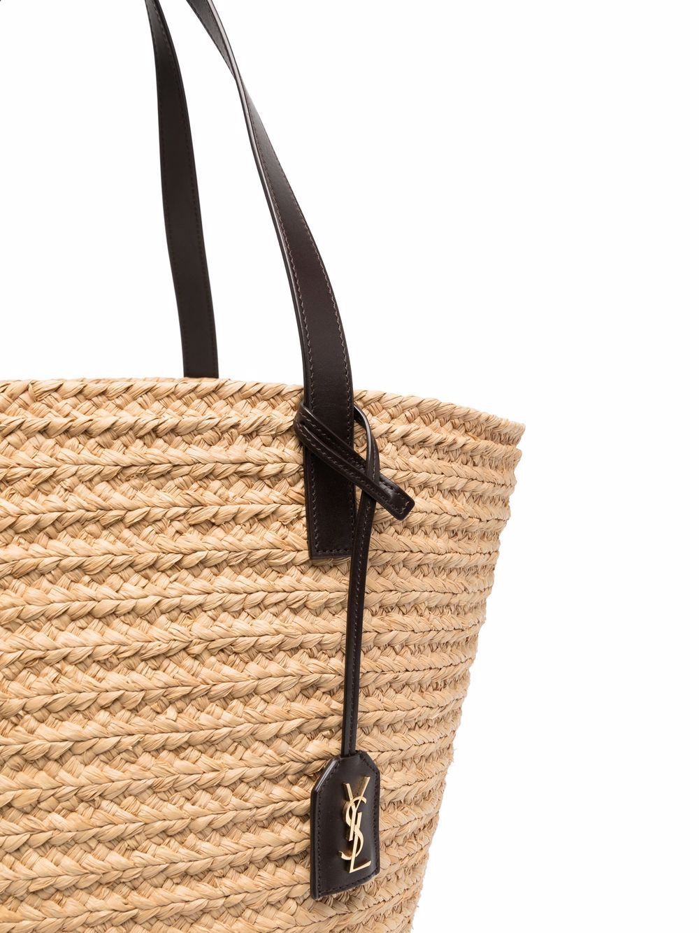 SAINT LAURENT Medium Raffia Tote Handbag