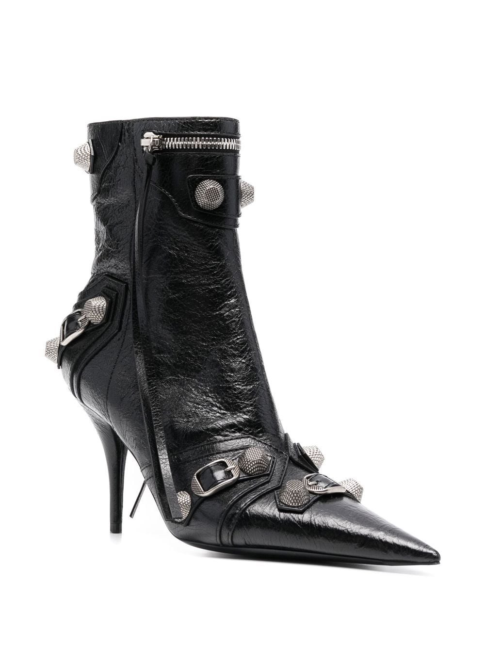 BALENCIAGA Mini Ankle Leather Boots with Stiletto Heel