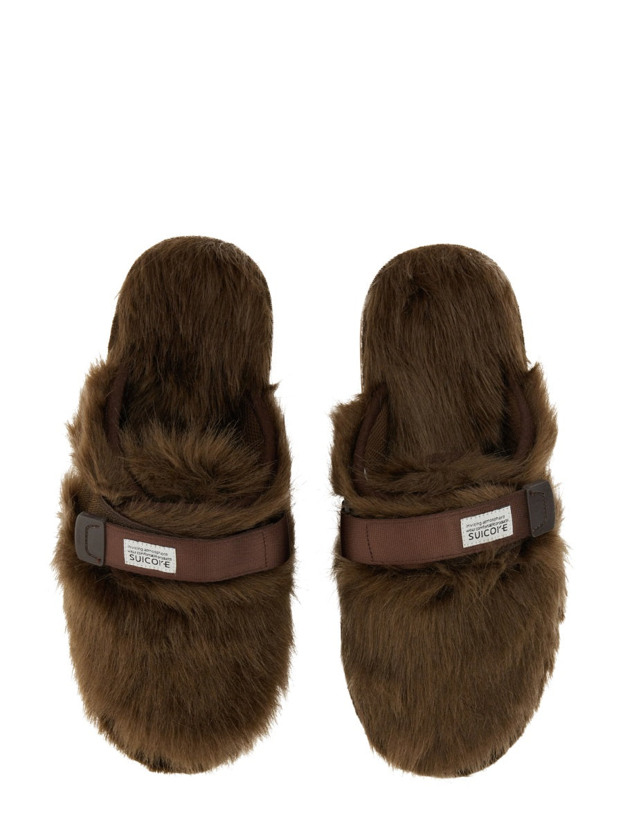 SUICOKE Comfortable Rubber Sole Slider Sandals - 3 CM