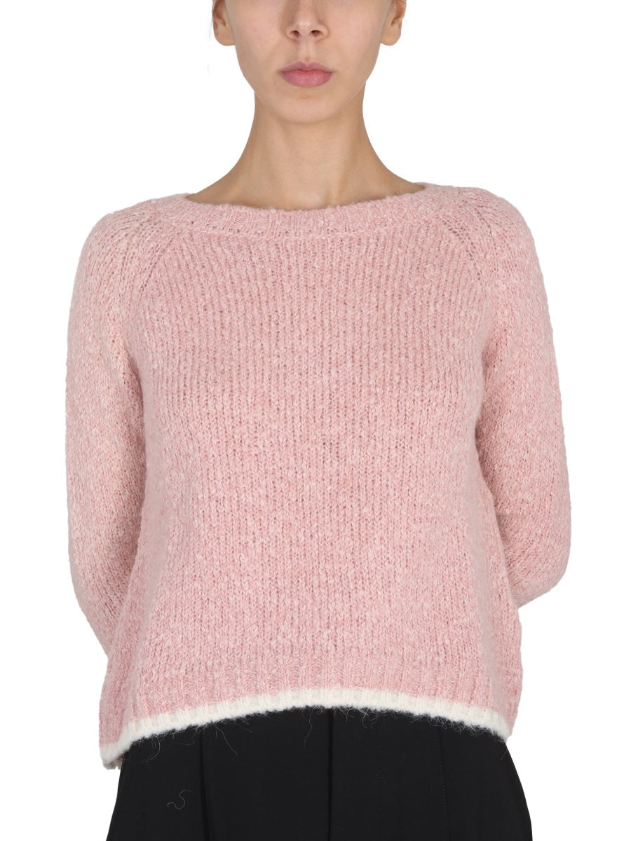 ASPESI Alpaca Blend Sweater with Contrast Design