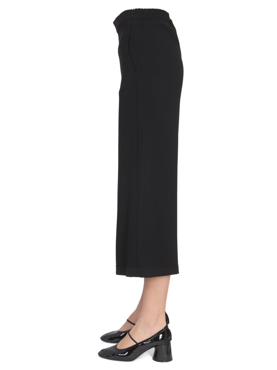 STEFANO MORTARI Women's Mini Cropped Pants with Elastic Waistband