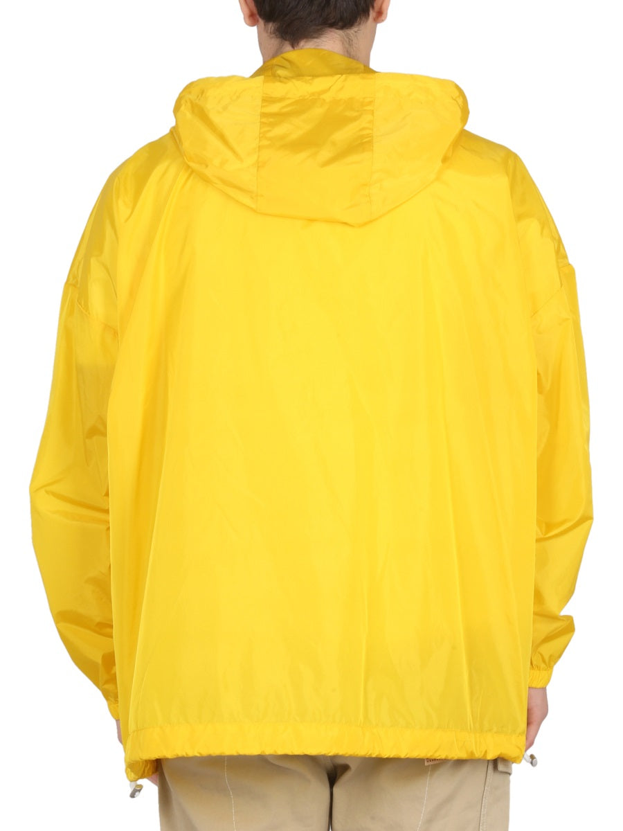 DSQUARED High Neck Hooded Jacket with Logo Patch for Men