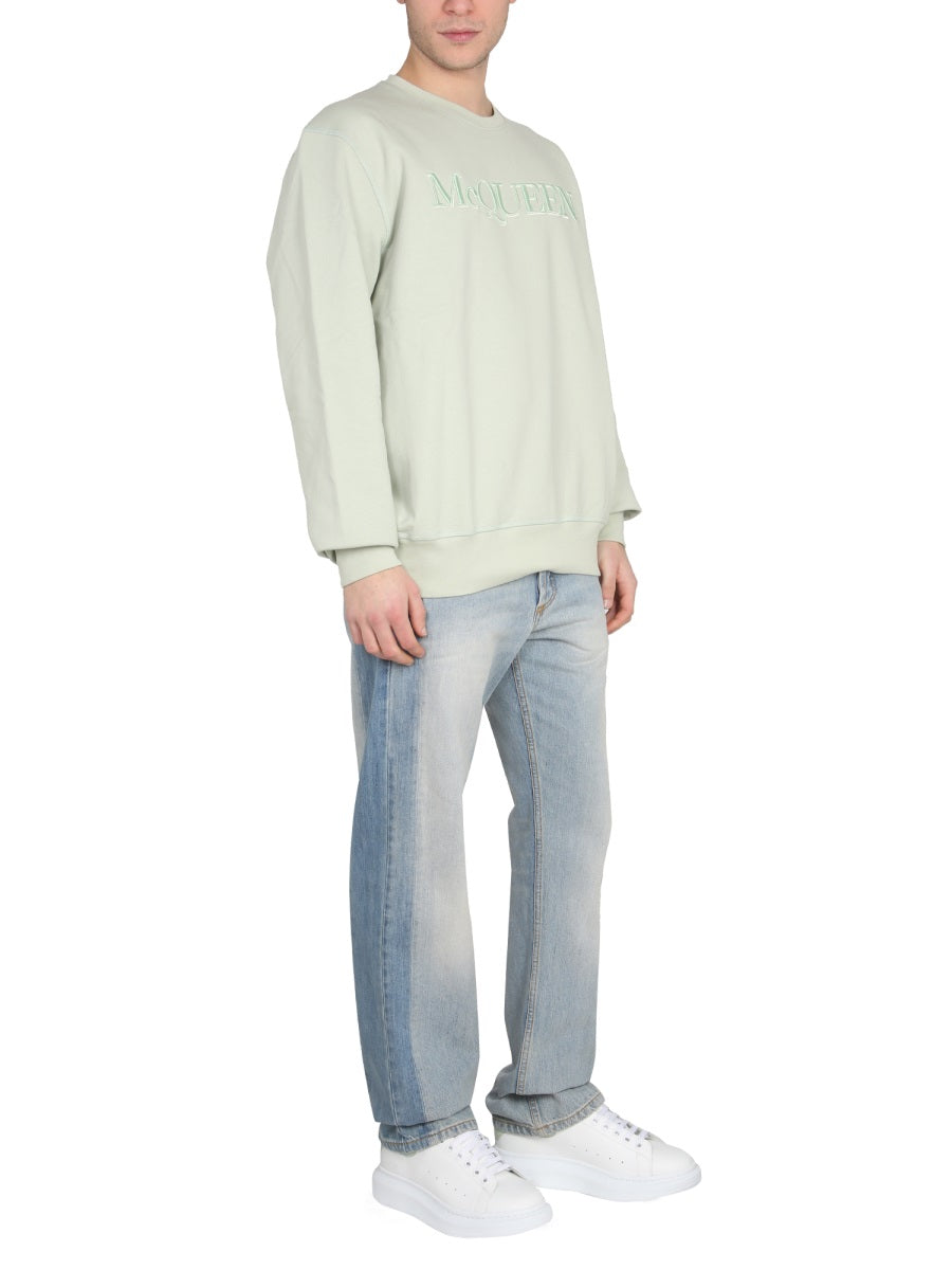 ALEXANDER McQUEEN Embroidered Logo Cross-Neck Sweatshirt for Men