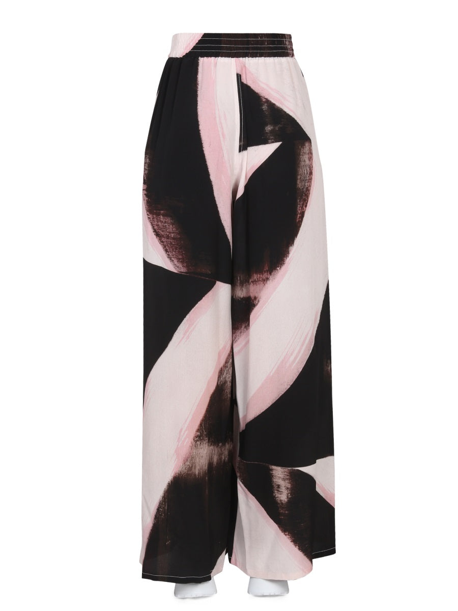 ALEXANDER McQUEEN High Waist Brushstroke Graphic Trousers