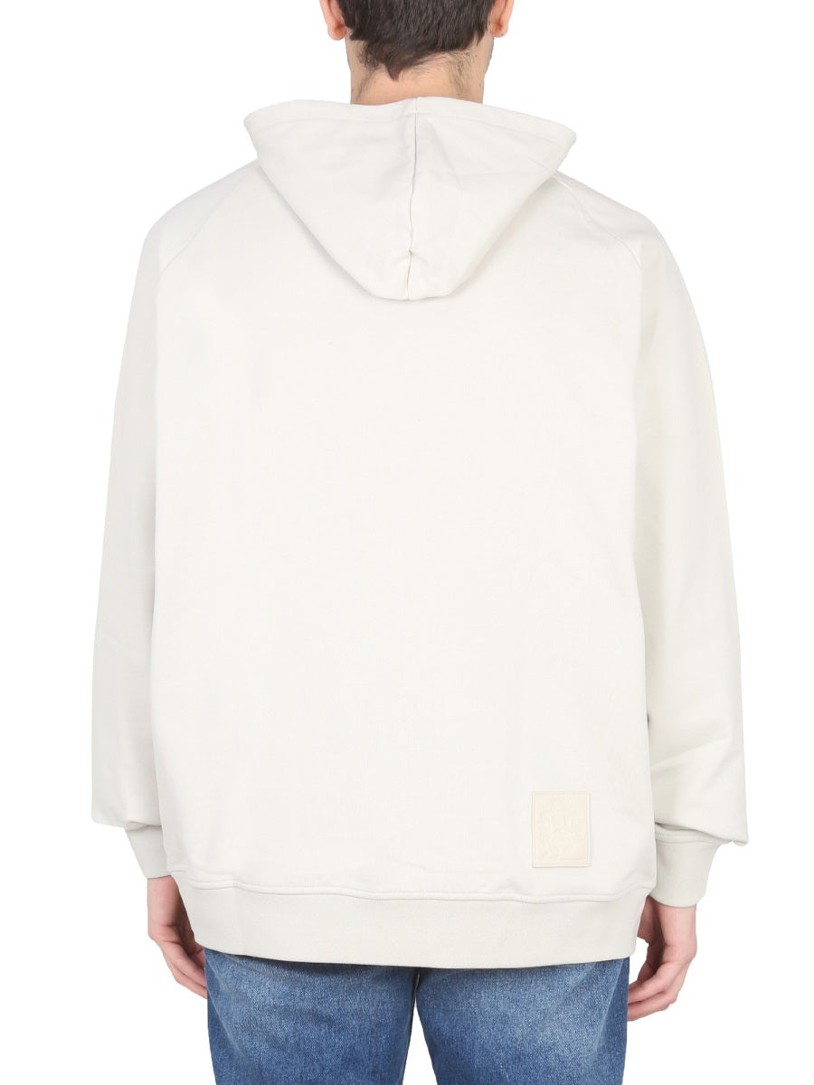 BALLY CURLING Buttoned Hoodie Sweatshirt with Graphic Print