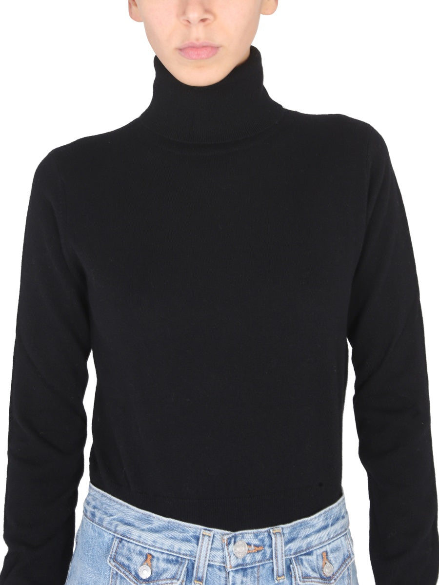 BALLANTYNE Women's Cross-Neck Ribbed Turtleneck Sweater