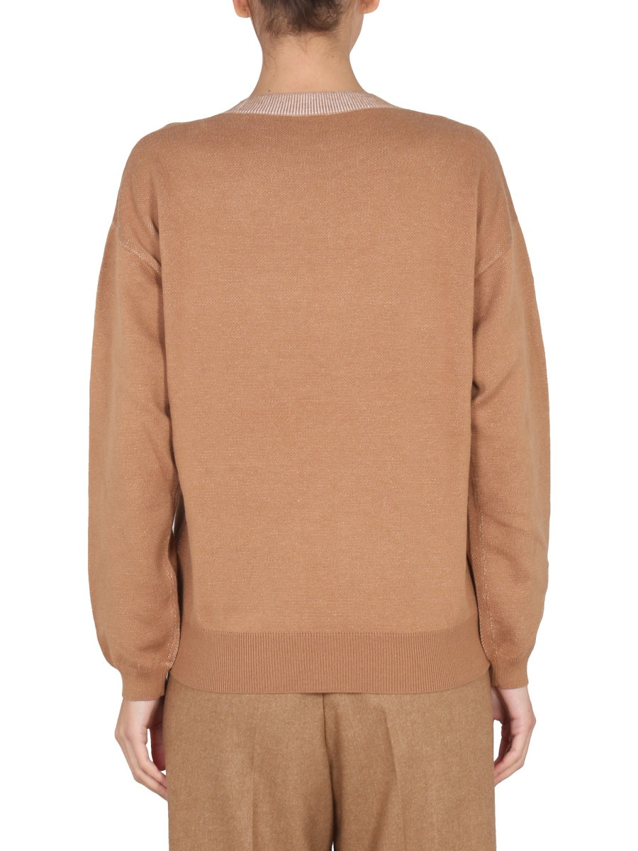 BALLANTYNE Women’s Cross-Neck Ribbed Sweater