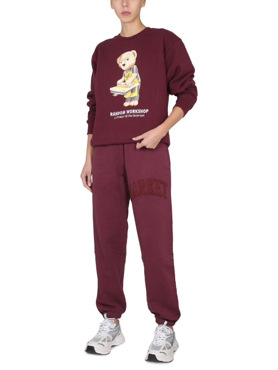 MARKET Cross-Neck Ribbed Collar Unisex Sweatshirt