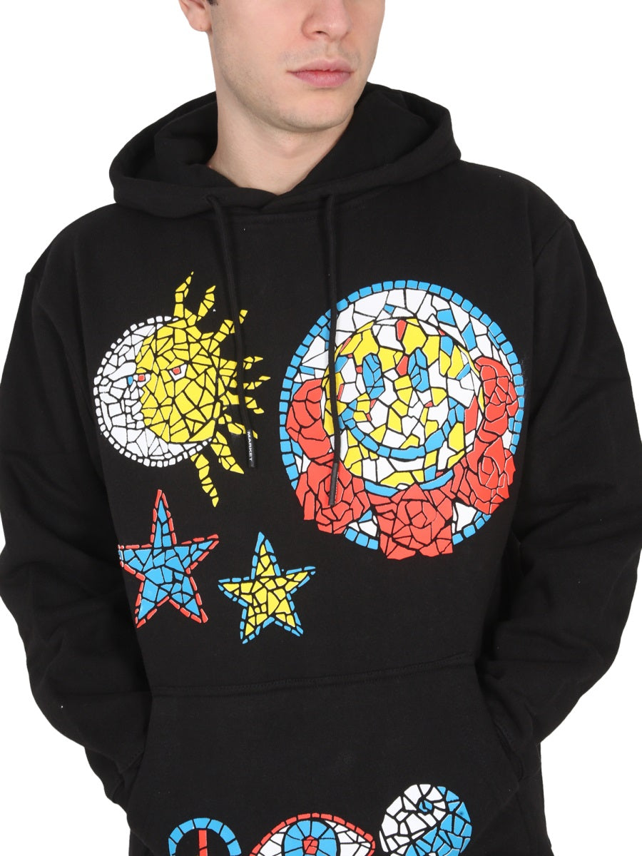 MARKET Hand Drawn Varsity Sweatshirt with Hood