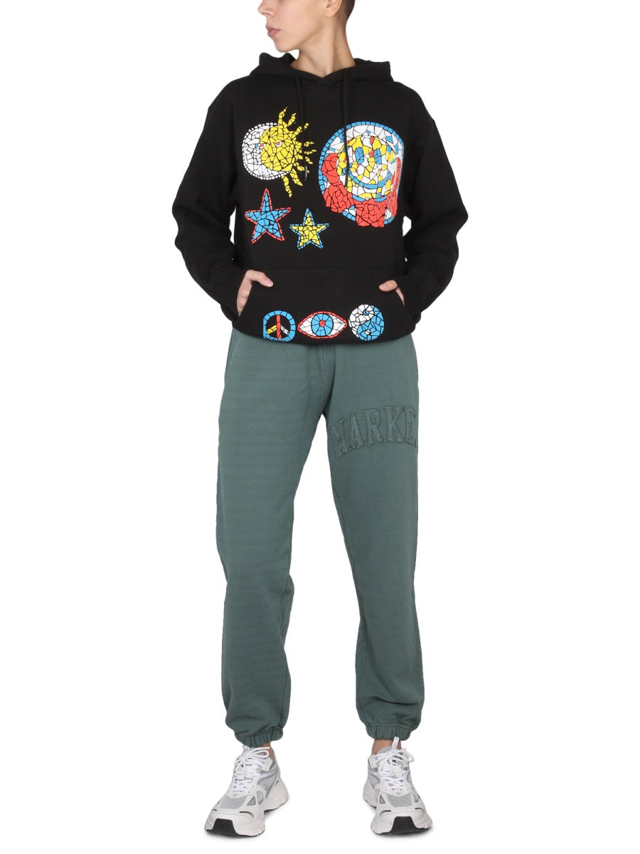 MARKET Hand Drawn Varsity Sweatshirt with Hood