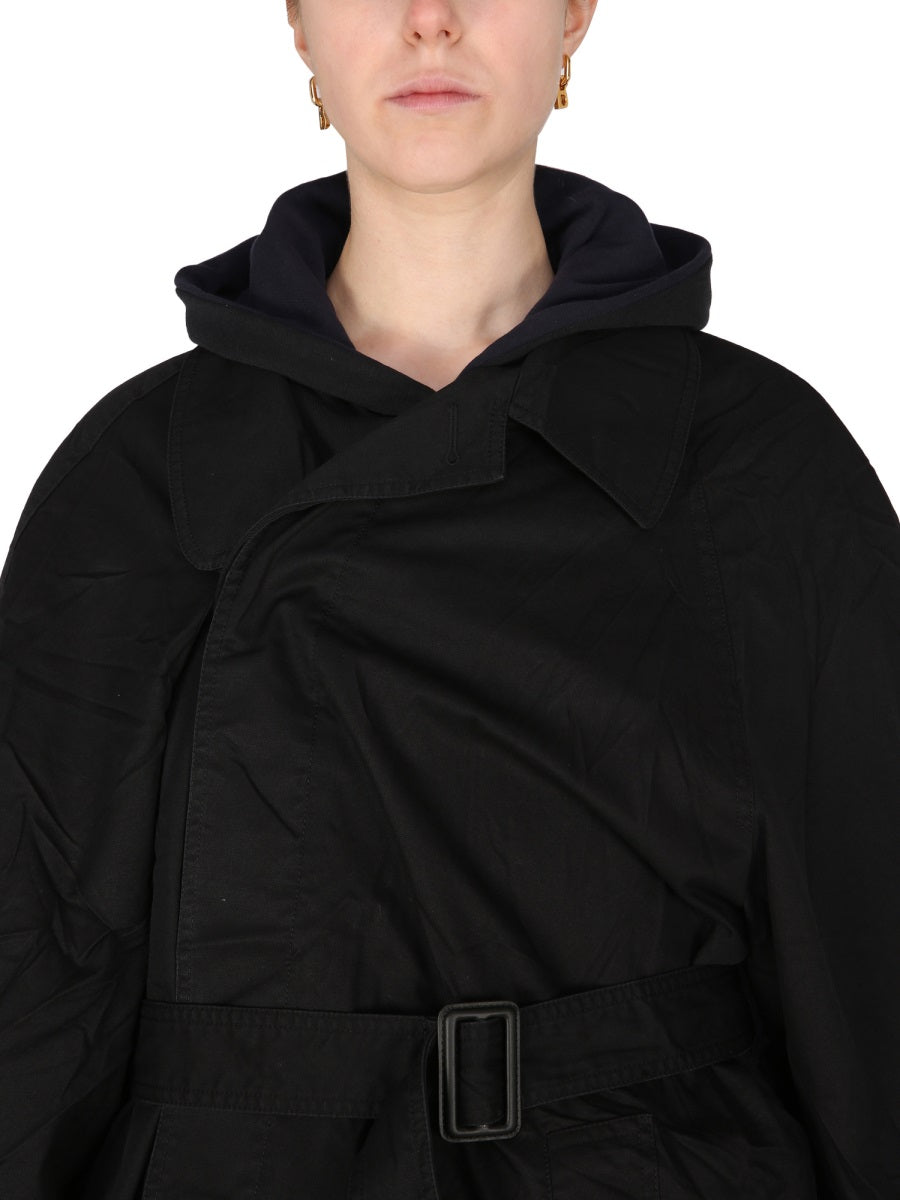 BALENCIAGA Oversized Carcoat with Pointed Collar for Women