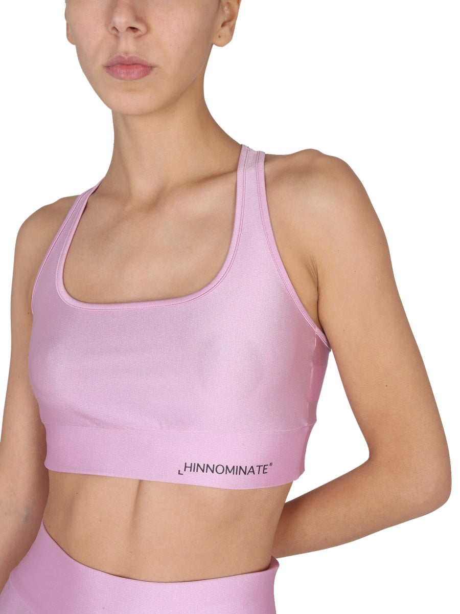 HINNOMINATE Square Neck Mini Logo Top for Women
