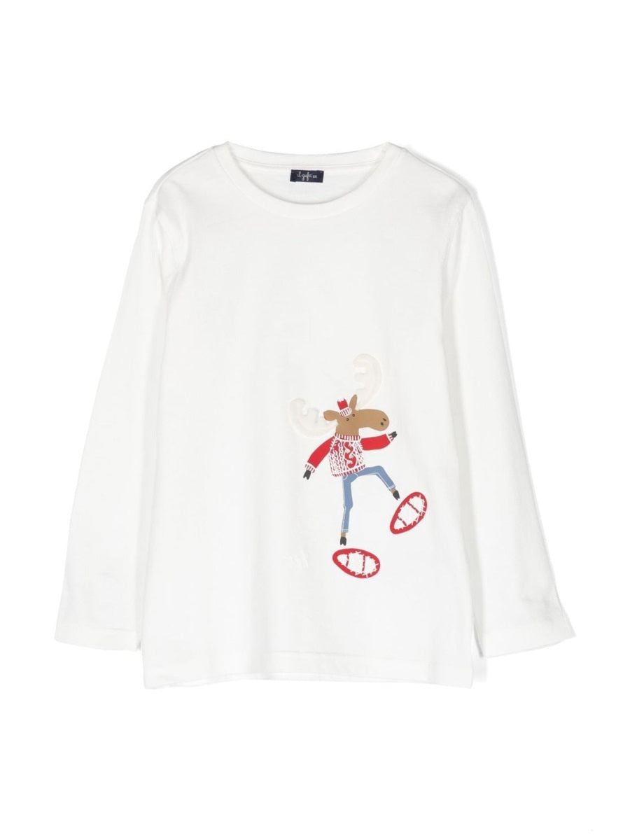 IL GUFO Mini Reindeer Graphic T-Shirt for Boys