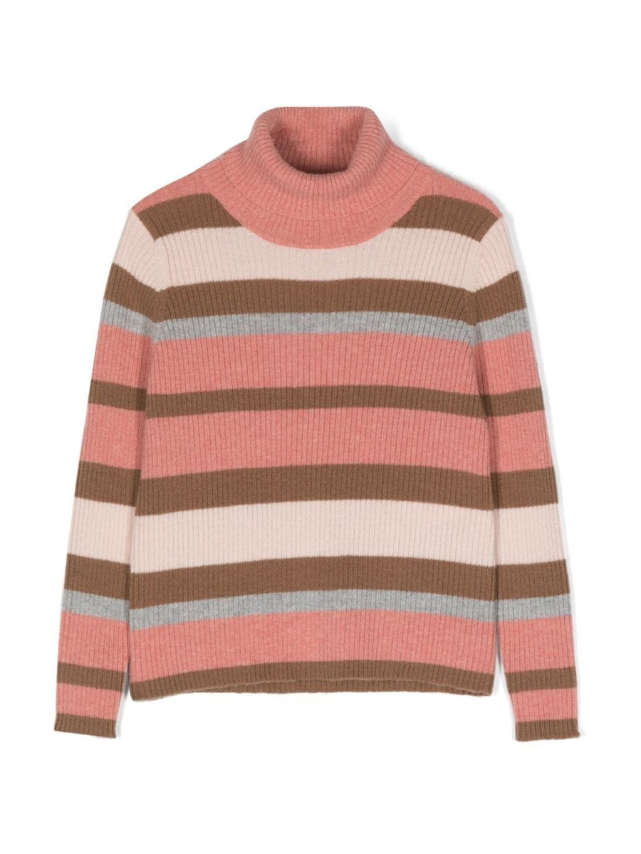 IL GUFO Mini Striped Turtleneck Sweater