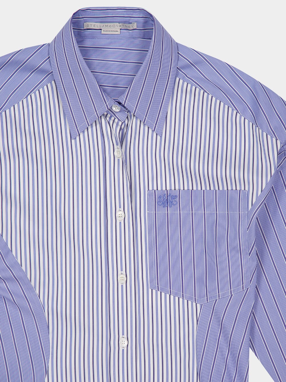 STELLA MCCARTNEY Striped Dress with Pointed Collar - Size 36